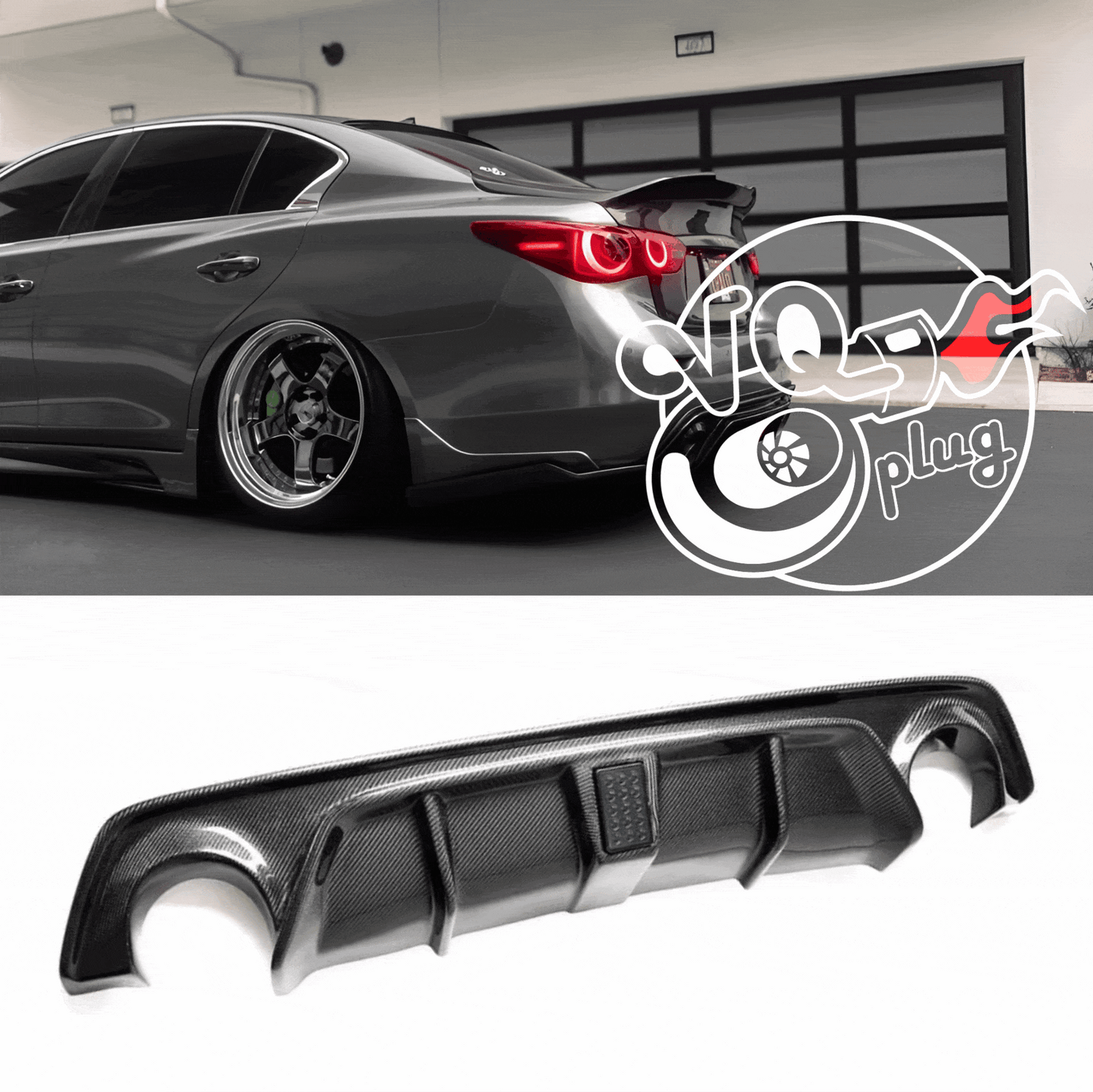 Q50 2018+ VR Carbon Fiber Rear Brake Light Diffuser | VR30DDTT