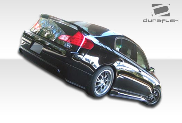 2003-2004 Infiniti G Sedan G35 Duraflex Sigma Body Kit - 4 Piece - Includes Sigma Front Bumper Cover (103292) Sigma Rear Lip Under Spoiler Air Dam (103301) Sigma Side Skirts Rocker Panels (103302)