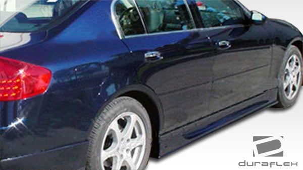 2003-2004 Infiniti G Sedan G35 Duraflex Sigma Body Kit - 4 Piece - Includes Sigma Front Bumper Cover (103292) Sigma Rear Lip Under Spoiler Air Dam (103301) Sigma Side Skirts Rocker Panels (103302)
