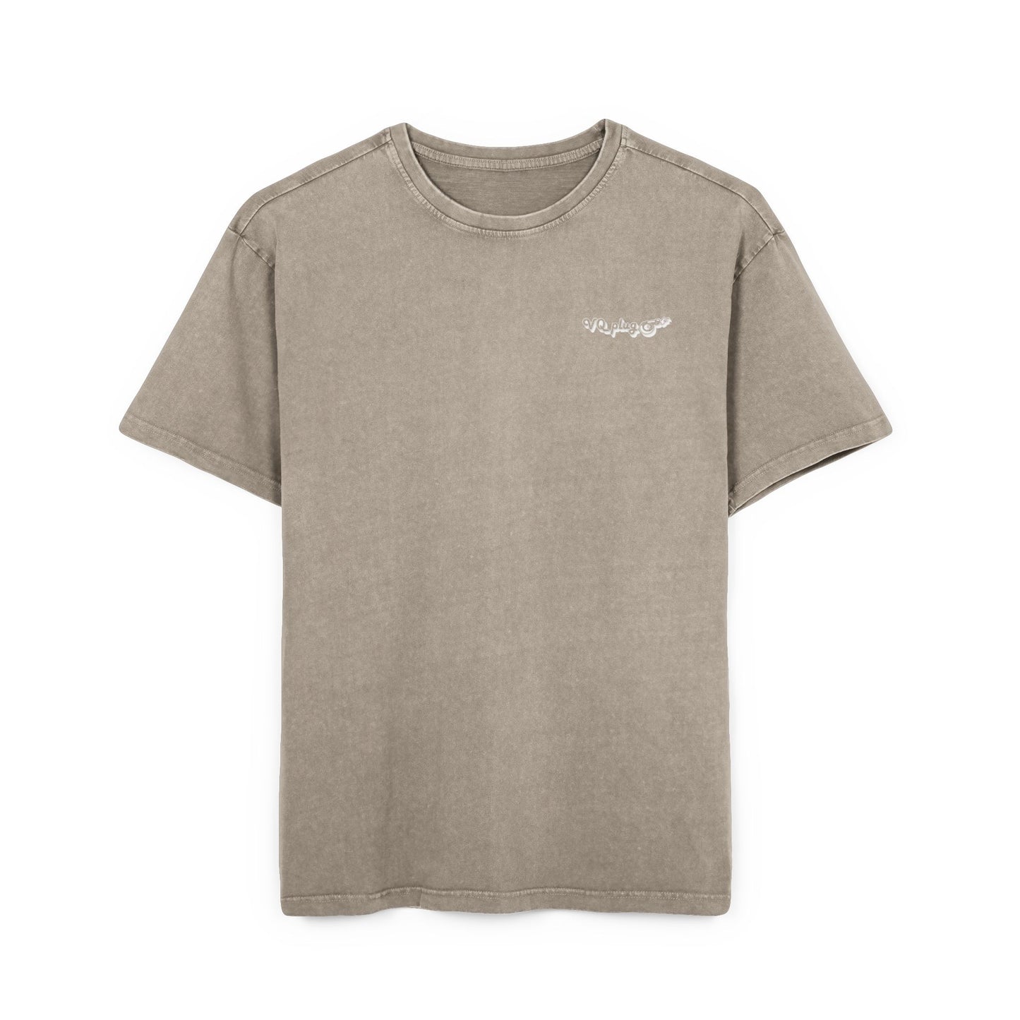 VQPlug Signature Acid Washed VQ Tee | Men’s Oversized Vintage - XS / Dark Khaki - T-Shirt Discount $5, Merch, VQplug