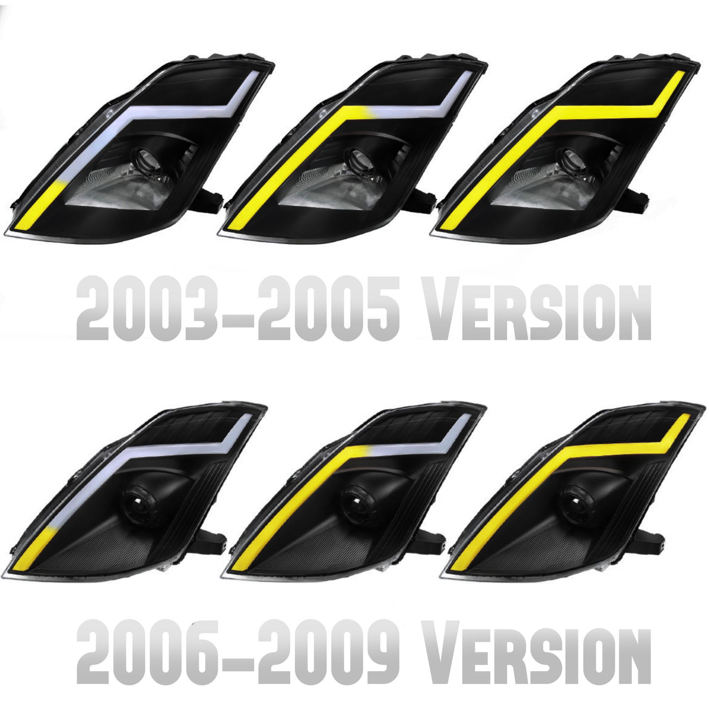 350Z Black Smoked Spec-D LED Sequential Headlights | 2003-2009 - 350z, Competition Use, Cosmetic, Discount $10, Ebay