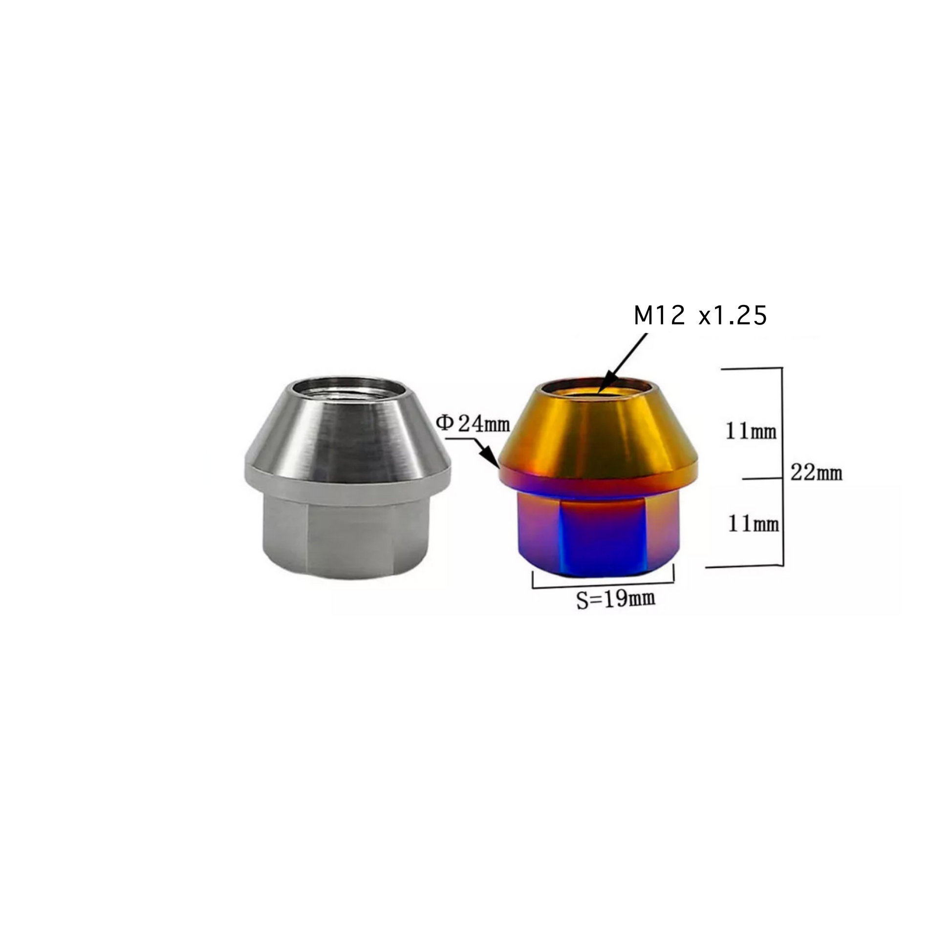 Titanium M12x1.25 Lug Nut Set | Ultra-Lightweight Racing Performance - 350z, 370z, Competition Use, Coupe, Discount $15