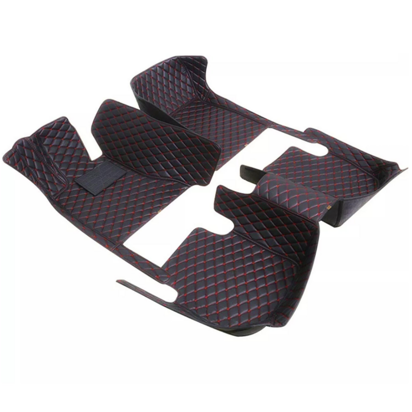 350Z Diamond Stitched Customized Floor Mats | VQ35DE VQ35HR - Black with Red Stitching - 350z, Competition Use,