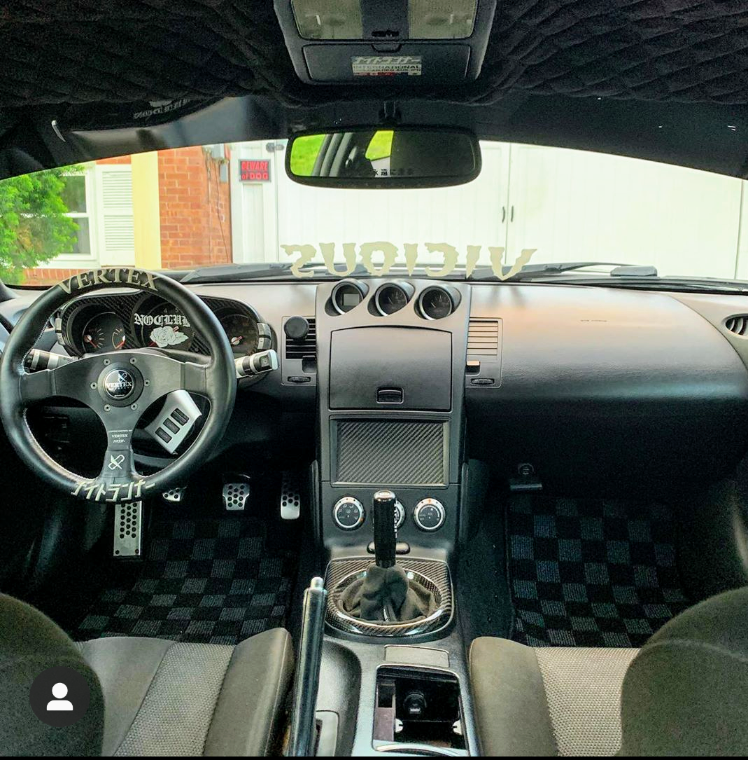 P2M 350Z Dark Grey Checkered Racing Floor Mats