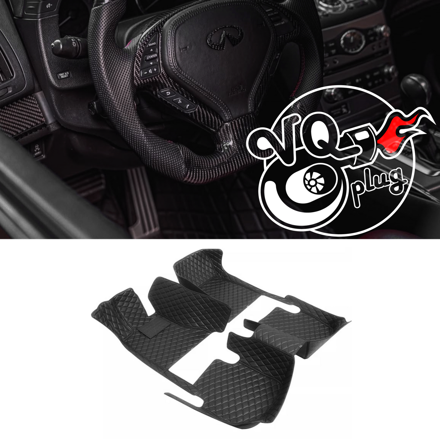G37/Q60 Coupe Diamond Stitched Customized Floor Mats | VQ37VHR