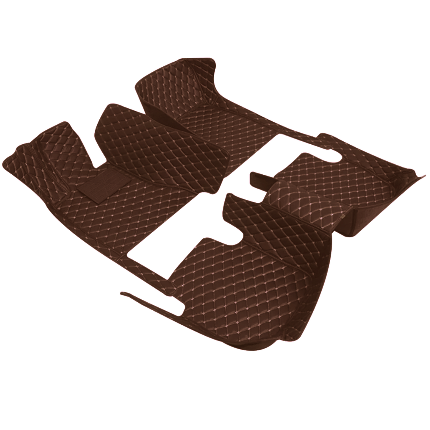 350Z Diamond Stitched Customized Floor Mats | VQ35DE VQ35HR - Coffee with Beige Stitching - 350z, Competition Use,