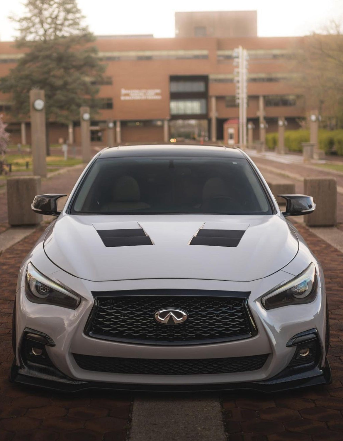 Q50 Real Carbon Fiber Front Grill Trim Overlay - Cosmetic, Discount $10, Ebay, Q50, Q50 / Q60 white infiniti q50 sedan