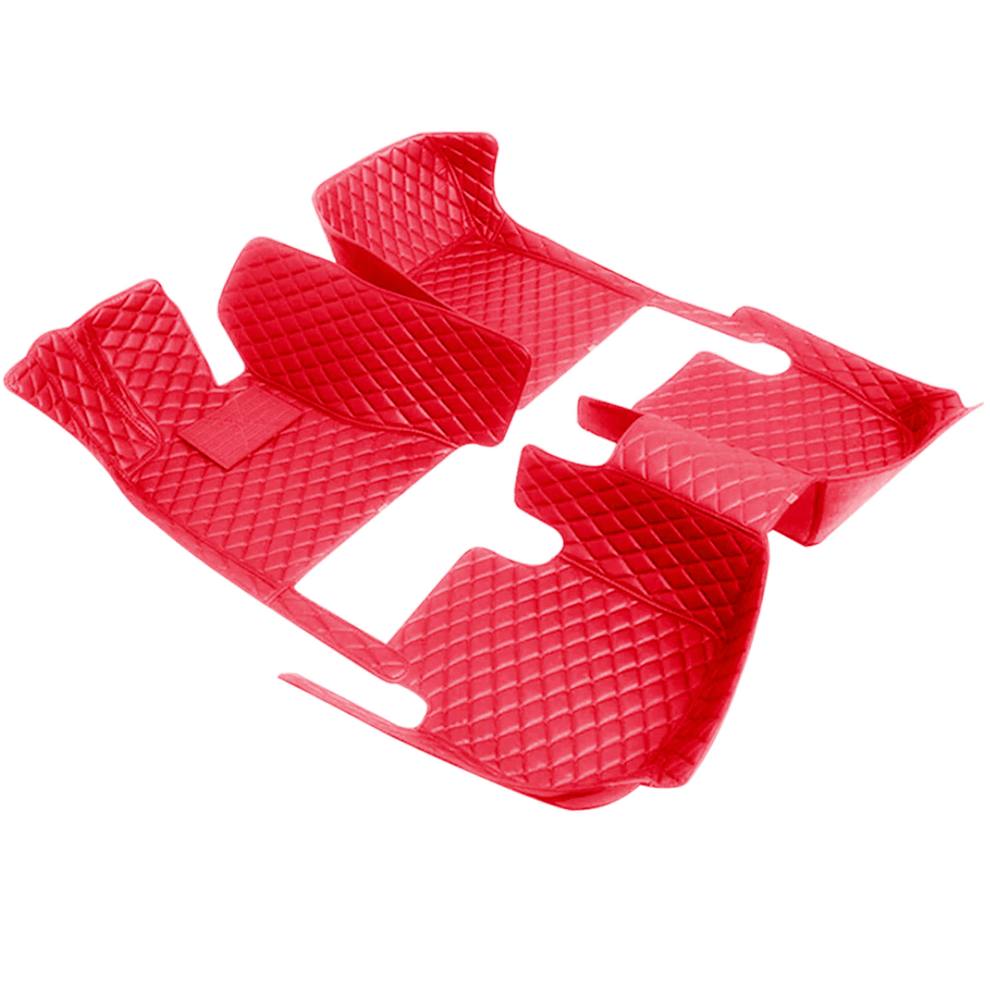 350Z Diamond Stitched Customized Floor Mats | VQ35DE VQ35HR - Bright Red with Bright Red Stitching - 350z, Competition