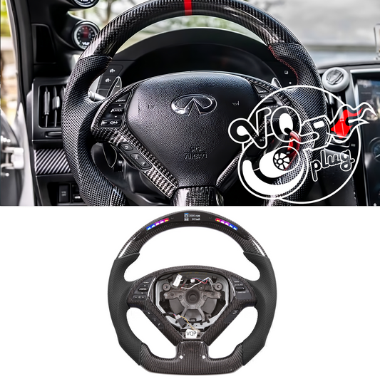 G37 RGB Display Carbon Fiber Customized Steering Wheel | RGB LED Light for Infiniti G37 Coupe & Sedan - Competition