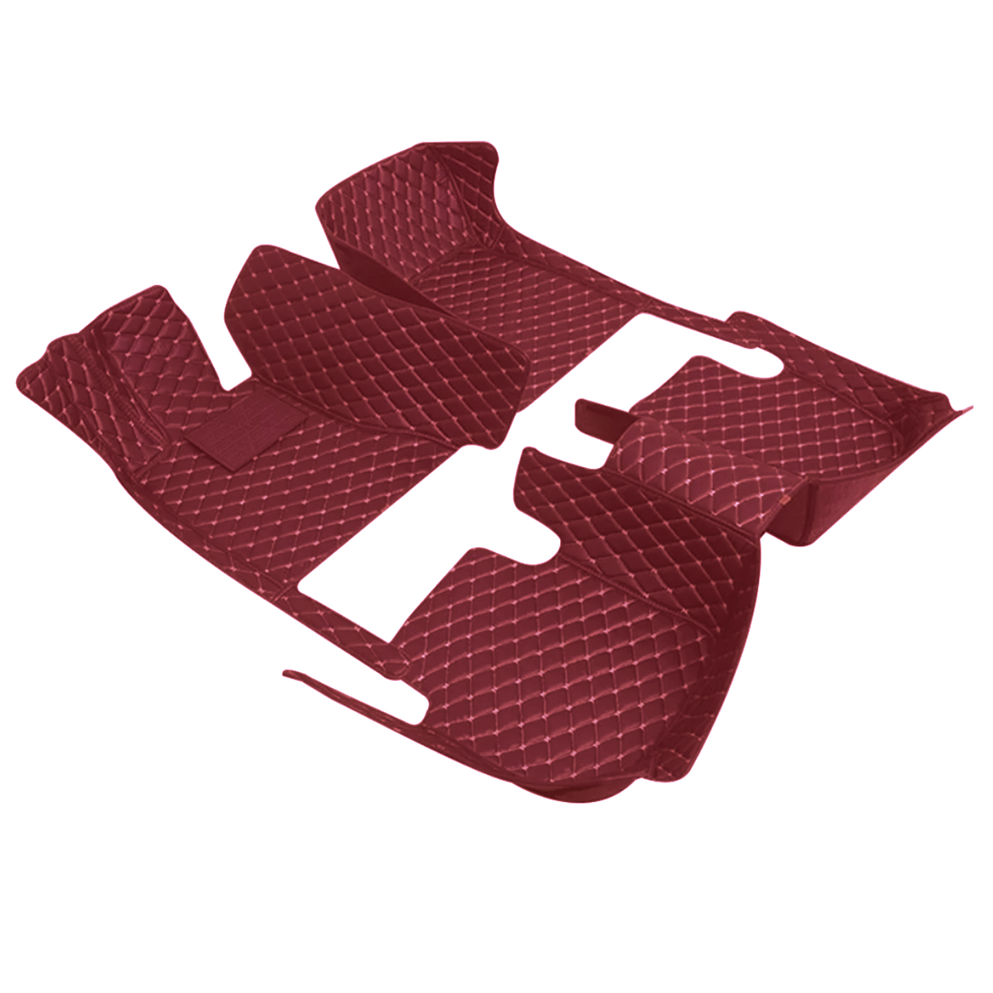 350Z Diamond Stitched Customized Floor Mats | VQ35DE VQ35HR - Wine Red with Beige Stitching - 350z, Competition Use,