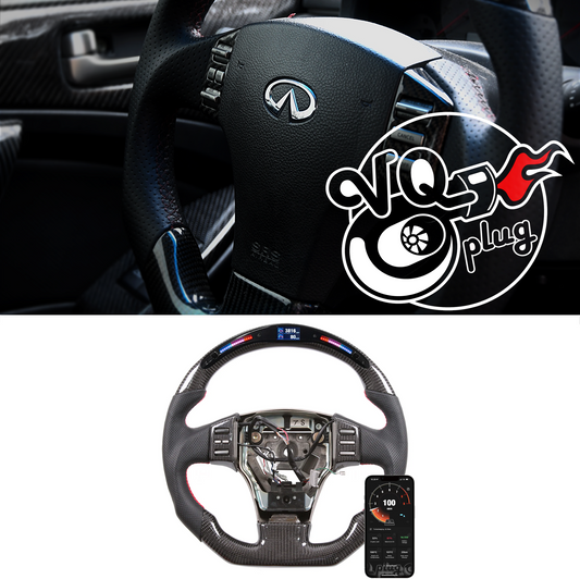 G35 RGB Display Carbon Fiber Customized Steering Wheel | RGB LED Light for G35 Coupe/Sedan - Competition Use, Cosmetic,