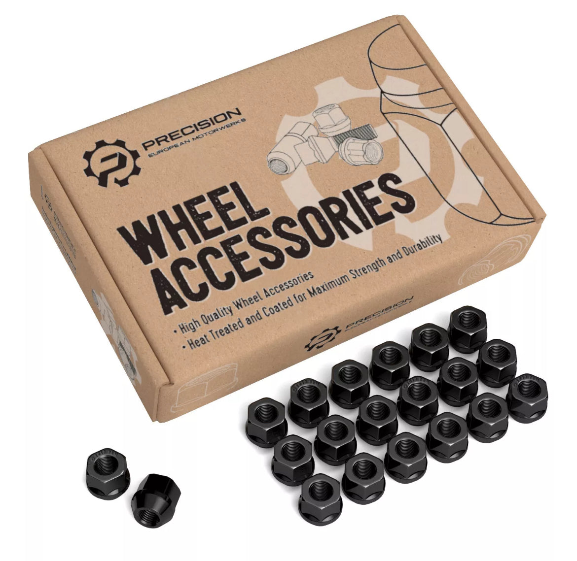 Steel M12x1.25 Open-End Lug Nut Set
