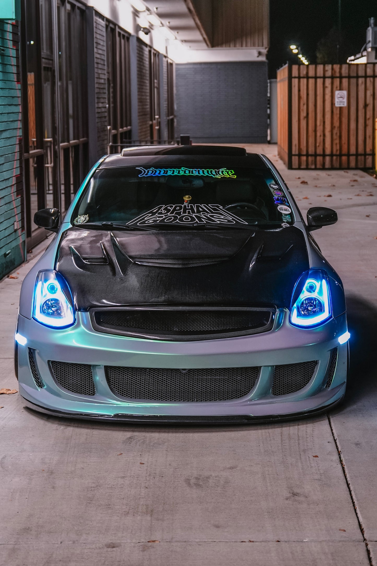 G35 Coupe GT3 Front Bumper - Bumpers, Cosmetic, Coupe, Discount $30, G35 customized iridescent car