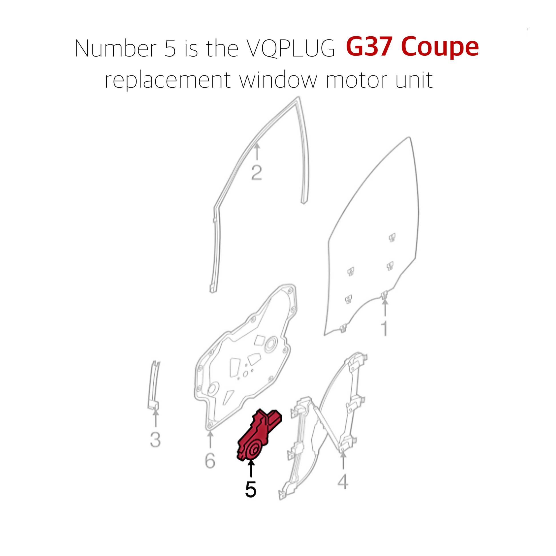 G37/Q60 VHR Coupe Window Lift Motor | OEM Replacement VQ37VHR - Coupe, Discount $5, Ebay, G37, Maintenance/OEM