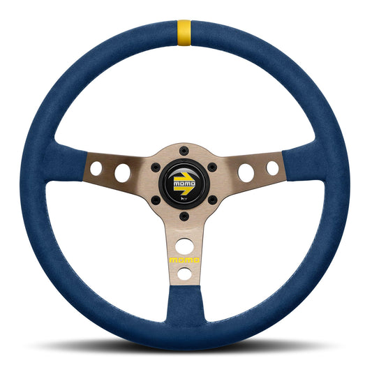 MOMO MOD.07 350 Diam 72 Dish Blue Microfiber Anthracite Anodized Spokes 1 Stripe