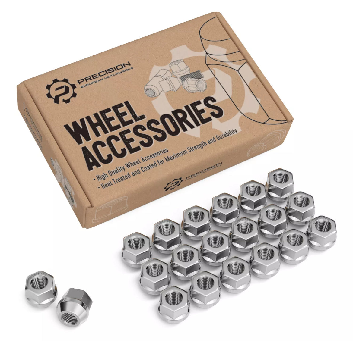 Steel M12x1.25 Open-End Lug Nut Set - 350z, 370z, Competition Use, Coupe, Discount $5