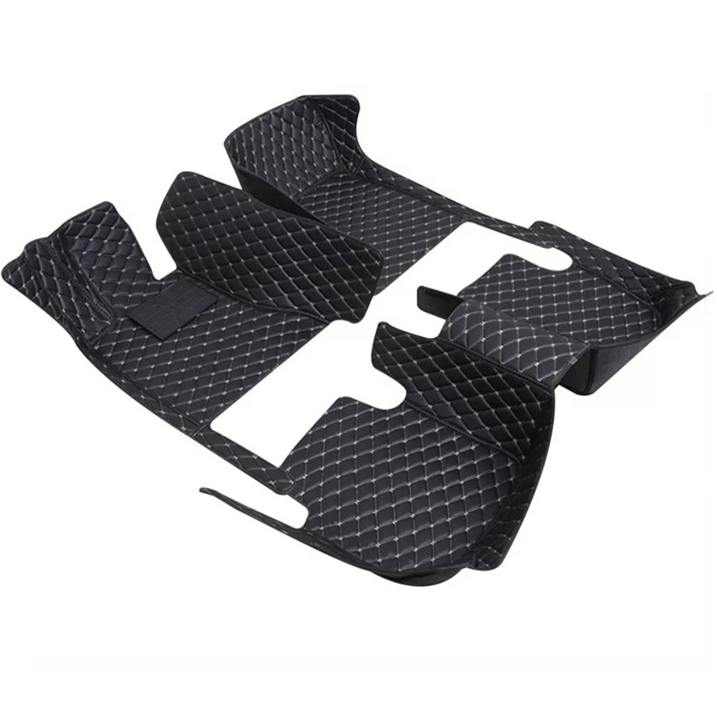 350Z Diamond Stitched Customized Floor Mats | VQ35DE VQ35HR - Black with Beige Stitching - 350z, Competition Use,