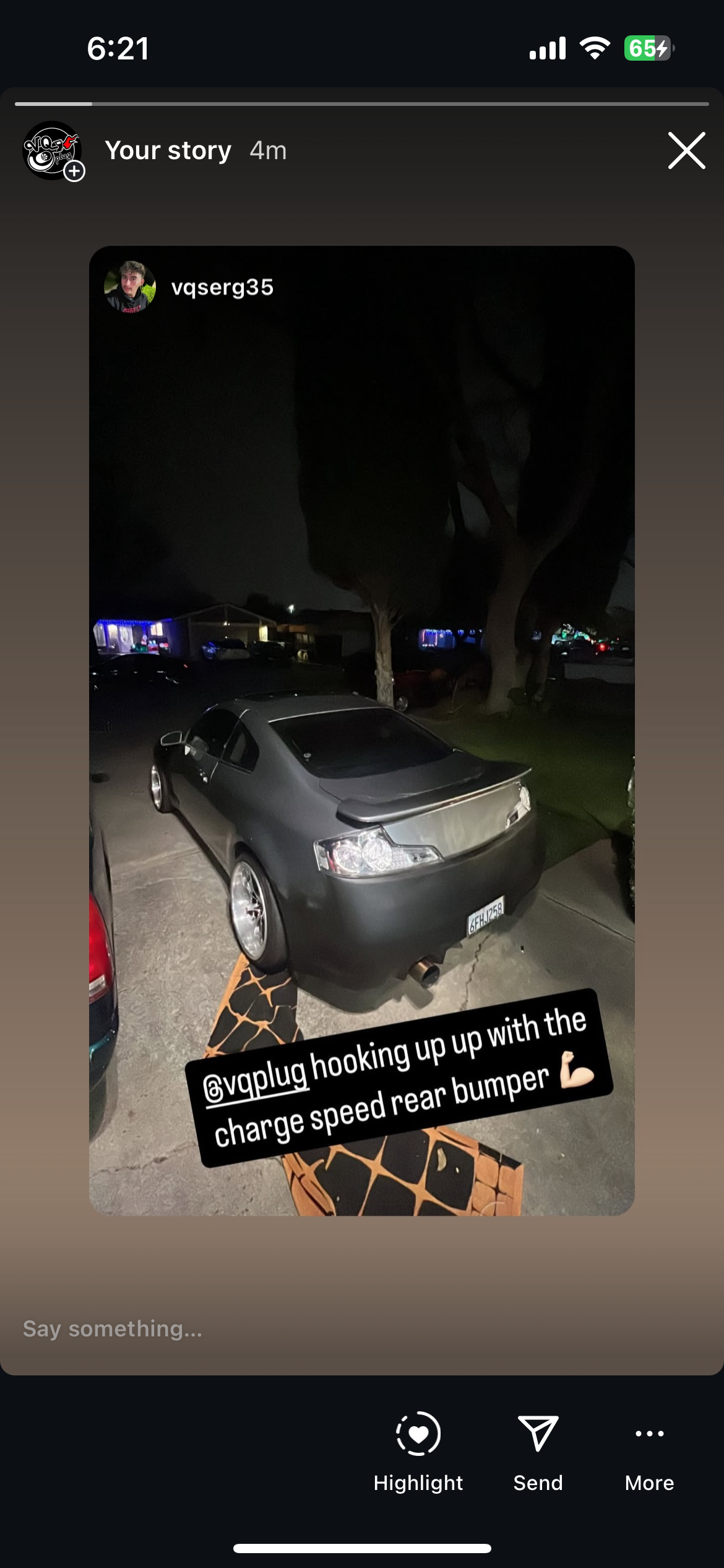 G35 Chargespeed Rear Bumper - G35 Chargespeed Rear Bumper - Bumpers, Coupe, Discount $30, G35, VQ35DE gray sports car