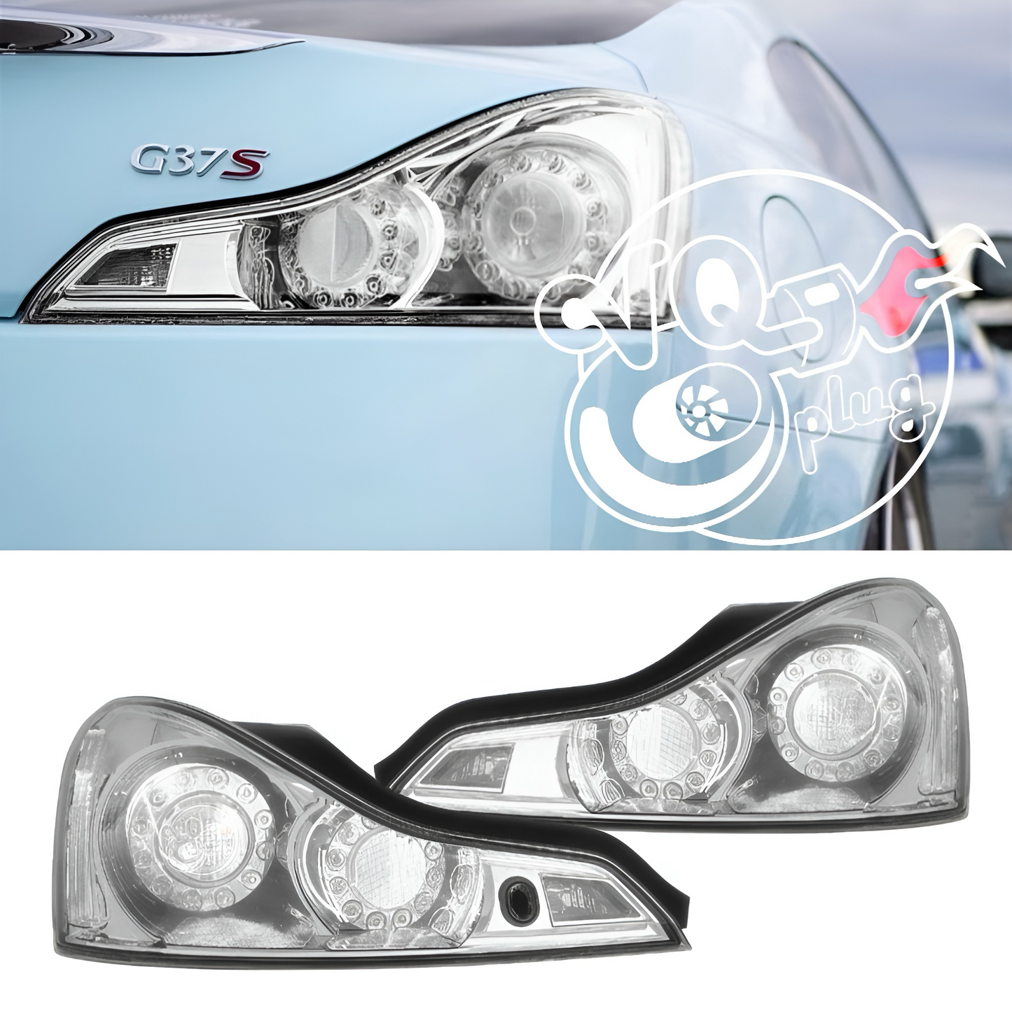G37 Coupe Clear/Chrome Tail Lights