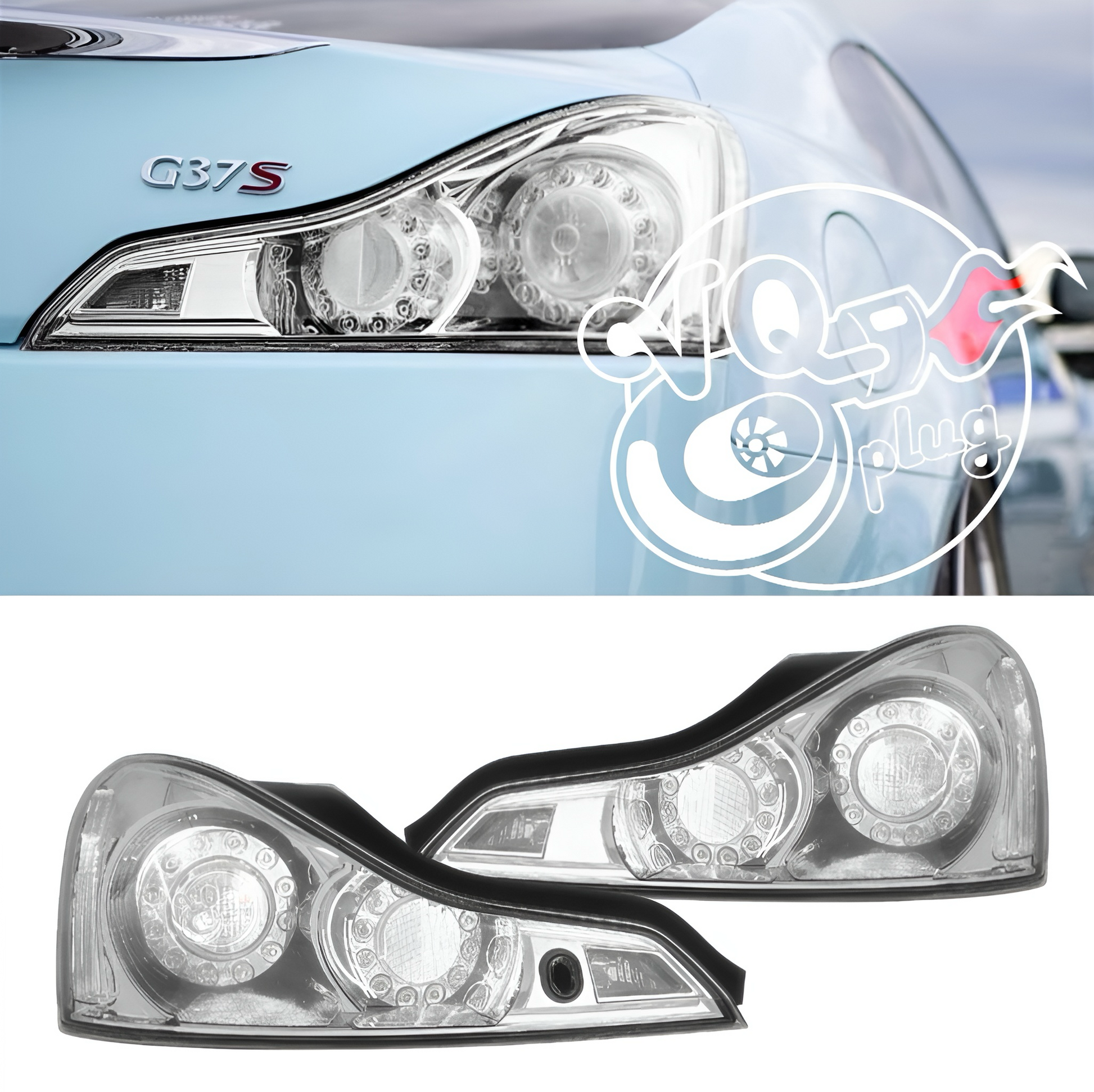 G37 Coupe Clear/Chrome Tail Lights - G37 Coupe Clear/Chrome Tail Lights - Competition Use, Cosmetic, Coupe, Discount