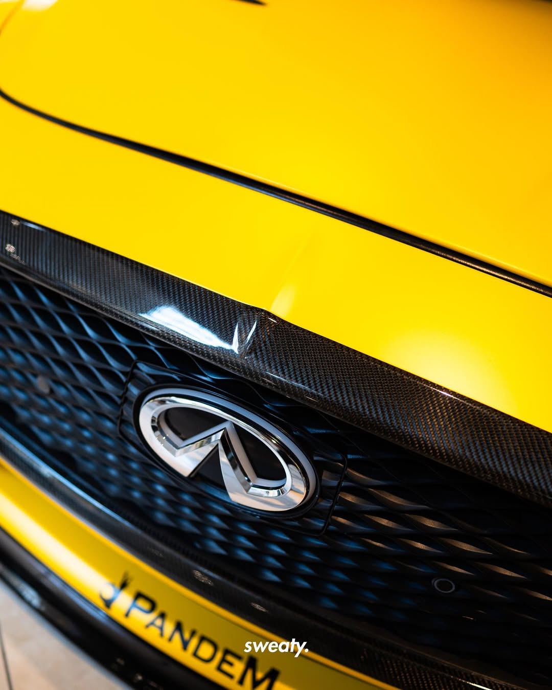 Q60 Real Carbon Fiber Front Grill Overlay - Cosmetic, Discount $10, Ebay, Q50 / Q60, Q60 yellow car grill infiniti logo