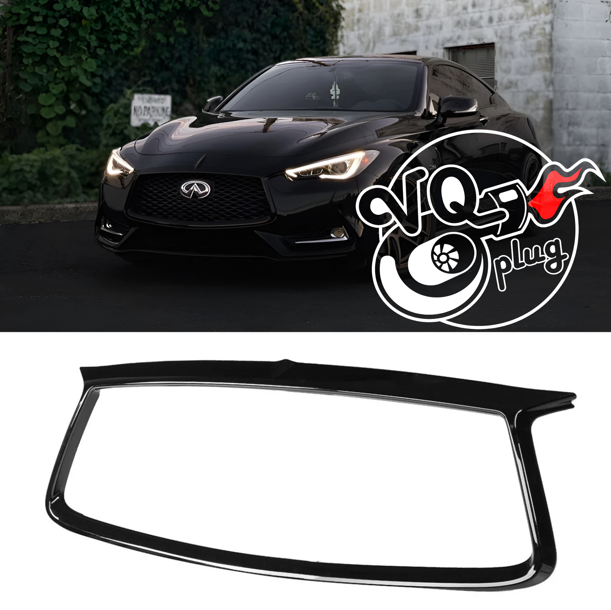 Q60 Gloss Black Grill Overlay | Chrome Delete Trim (2017-2024) - Cosmetic, Discount $10, Ebay, Q50 / Q60, Q60