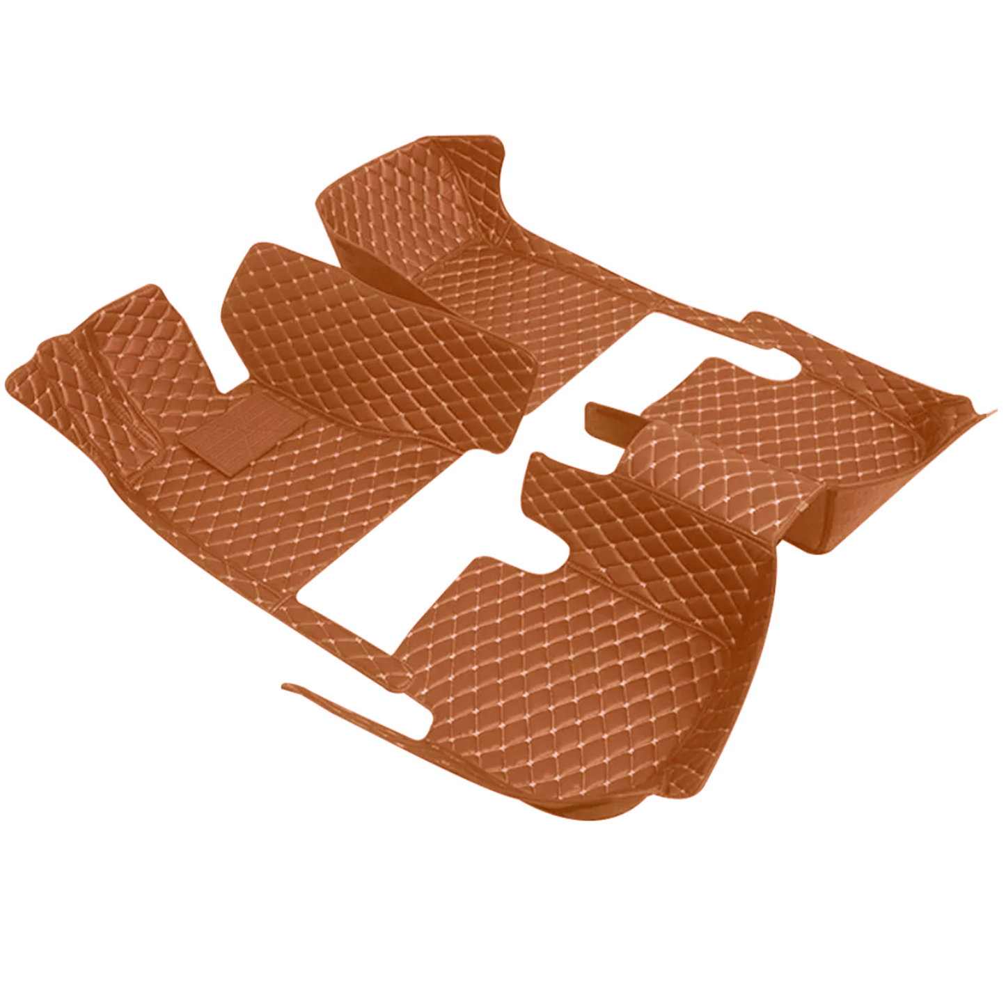 350Z Diamond Stitched Customized Floor Mats | VQ35DE VQ35HR - Caramel with Beige Stitching - 350z, Competition Use,