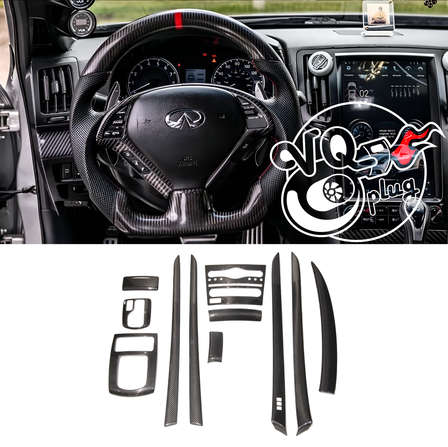 G37 Coupe/Sedan Carbon Fiber Interior | Regular/Honeycomb/Forged Carbon Fiber Customizer - Cosmetic, Coupe, Discount