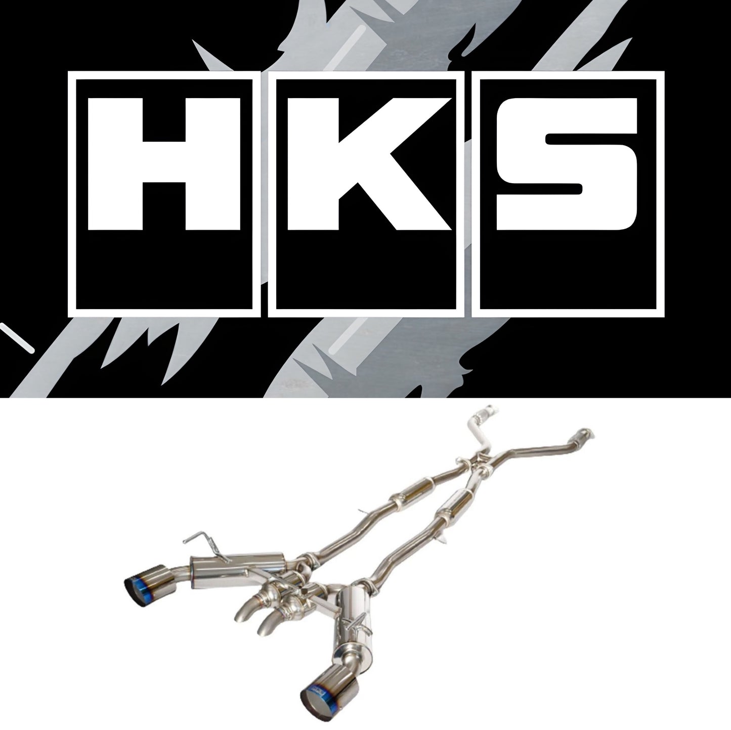 HKS 2017+ Infiniti Q60 (RWD) Dual Hi-Power Titanium Tip Catback Exhaust