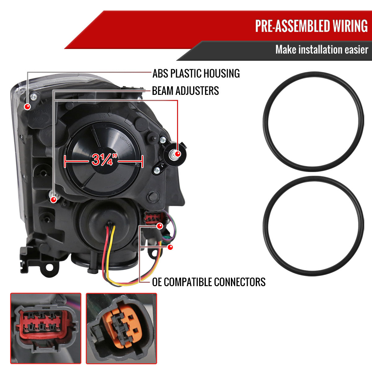 Black Smoke Spec-D LED Sequential Headlights for G35 Coupe 2003-2007 - Black Housing/Black Lens - Competition Use,