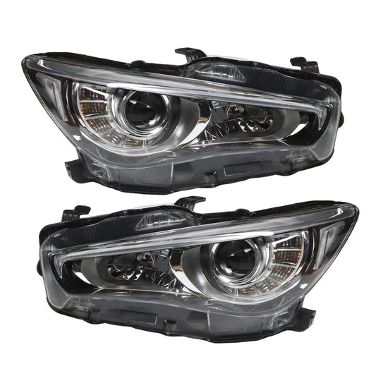 Q50 LED DRL Headlights w/o AFS Black (Left+ Right)