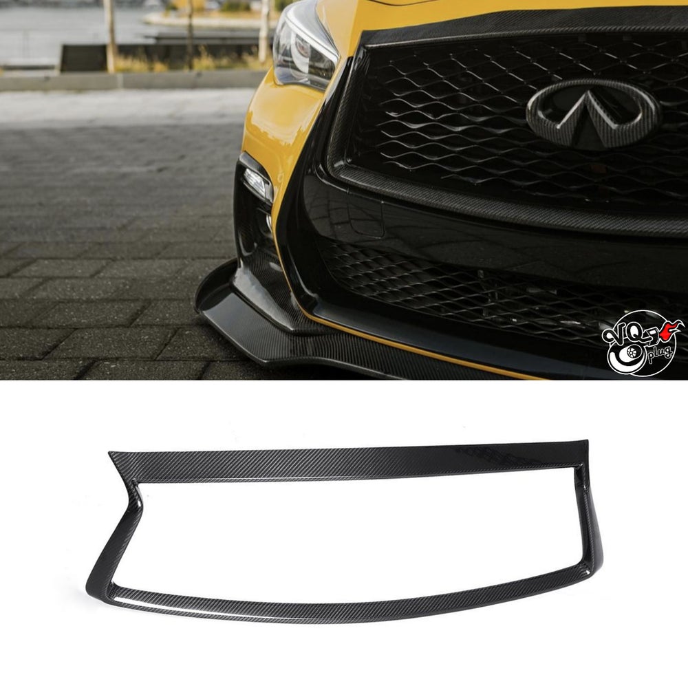 Q50 Real Carbon Fiber Front Grill Trim Overlay