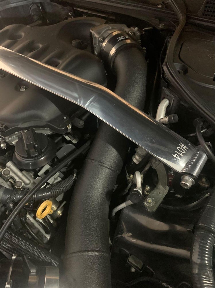 G35/G37 Polished Strut Tower Brace - Cosmetic, Coupe, Discount $15, G35, G37 car engine bay strut bar