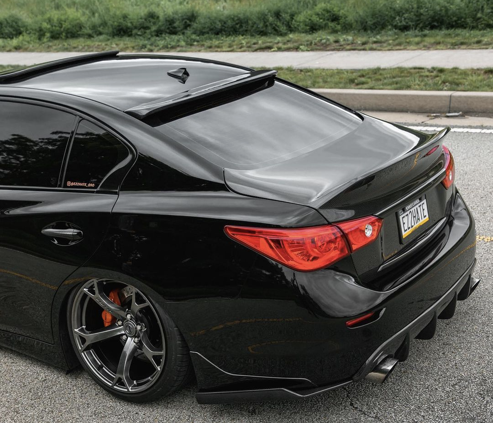 Q50 Real Carbon Fiber Side Corner Splitters - Cosmetic, Discount $10, Ebay, Q50, Q50 / Q60 black modified sedan