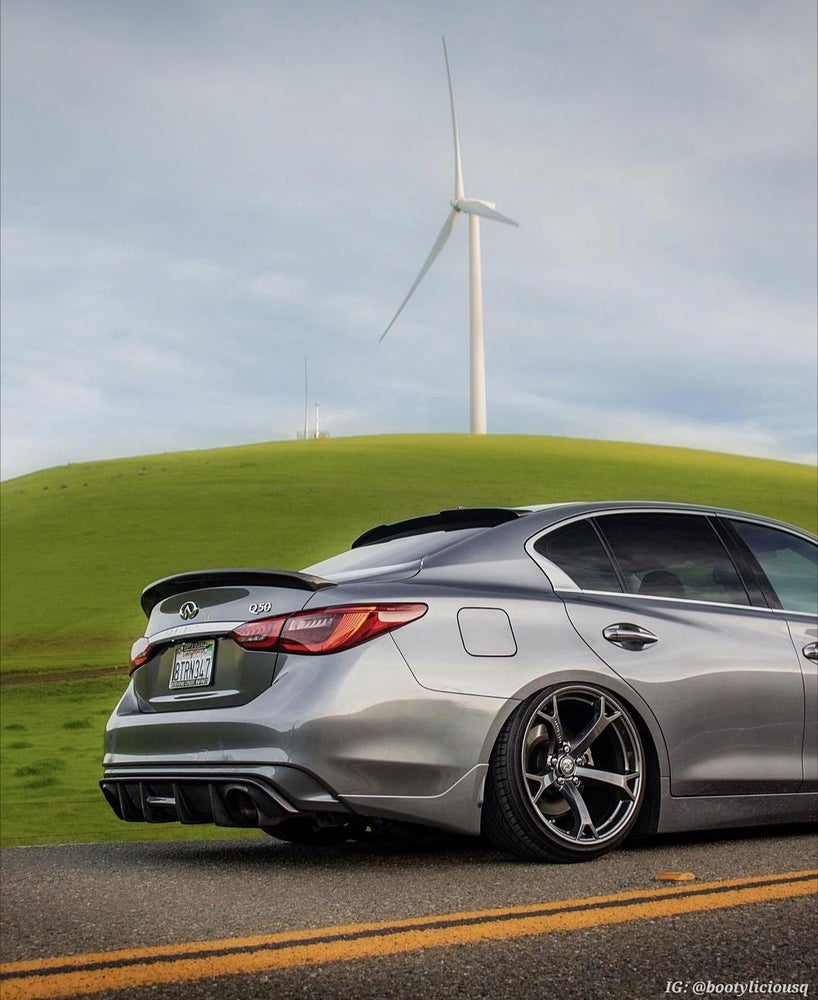 Q50 Carbon Fiber M Style Roof Spoiler - Cosmetic, Discount $15, Ebay, Q50, Q50 / Q60 gray modified sedan