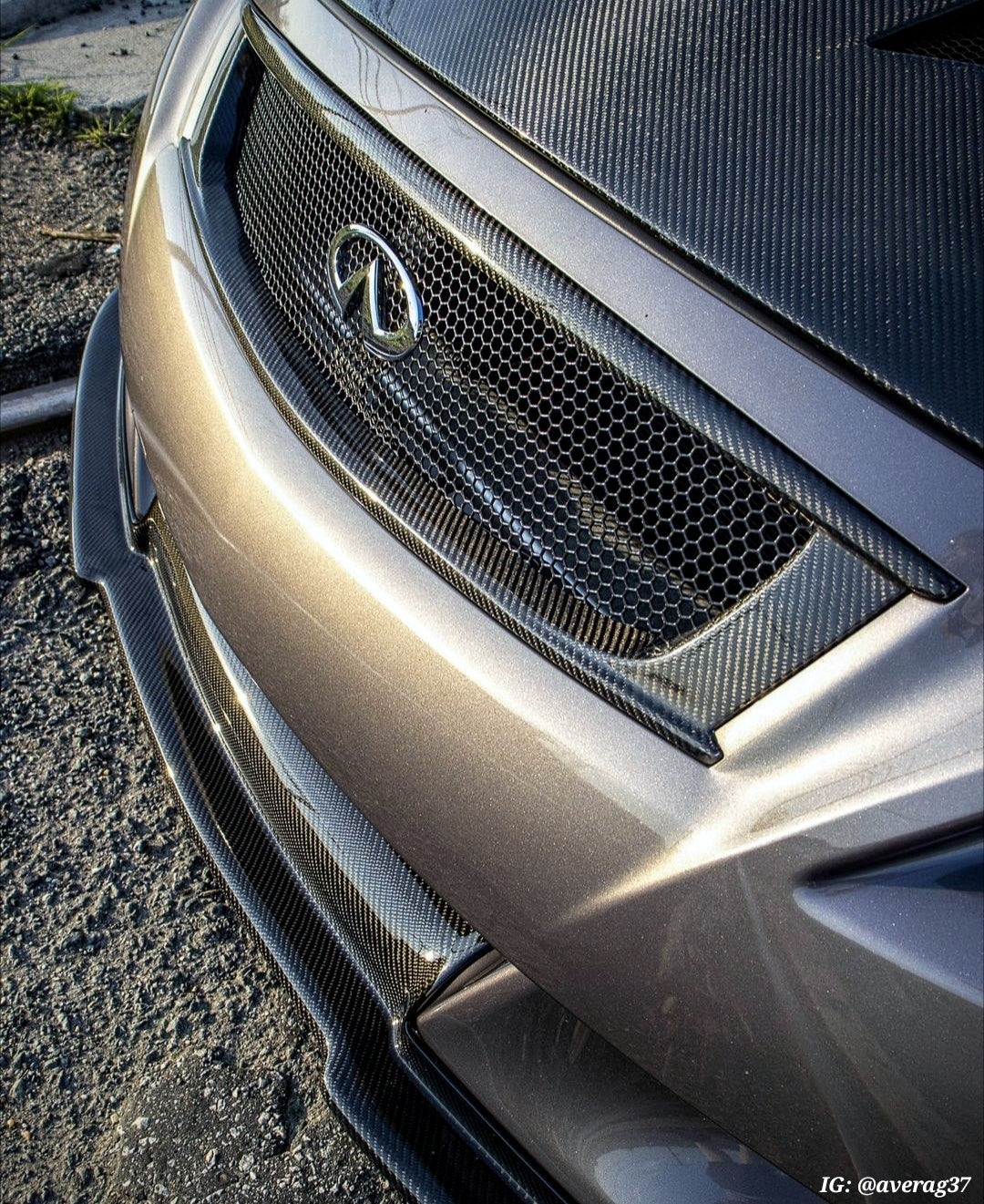 G37 Coupe Real Carbon Fiber Grill - Real Carbon Fiber - Cosmetic, Coupe, Discount $15, Ebay, G37 infiniti car grill