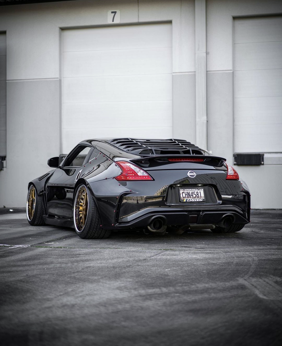370z Matte Black Rear Window Louvers - 370z, Cosmetic, Discount $10, VQ37VHR black modified nissan 370z