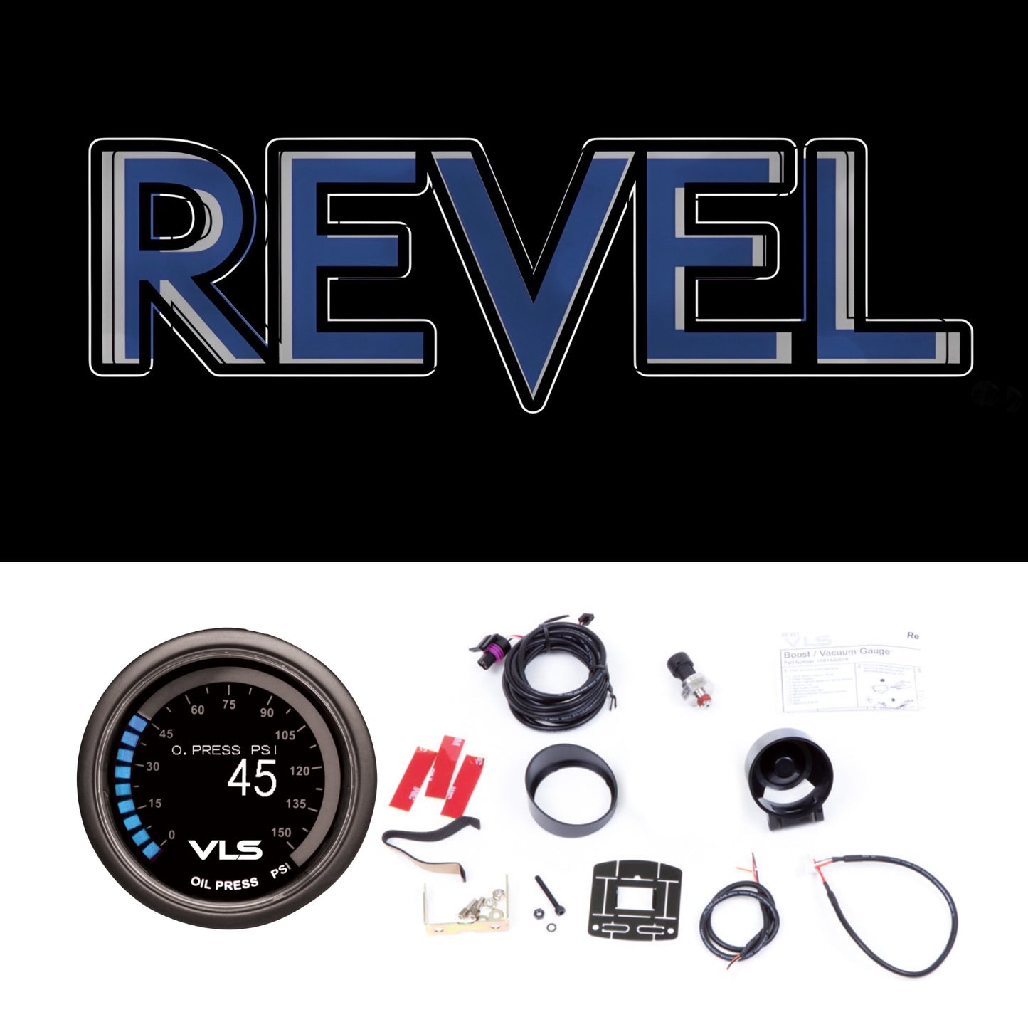 Revel G35/350Z/G37/370Z/Q50/Q60 VLS 52mm 0-150PSI Digital OLED Oil Pressure Gauge