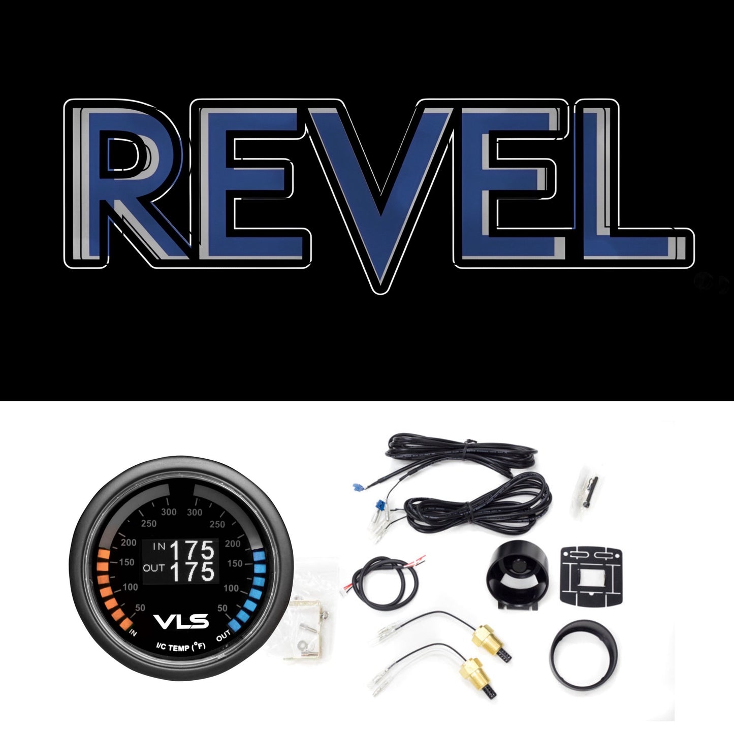 Revel G35/350Z/G37/370Z/Q50/Q60 VLS 52mm 50-300 Deg F Dual Intercooler Temperature Gauge