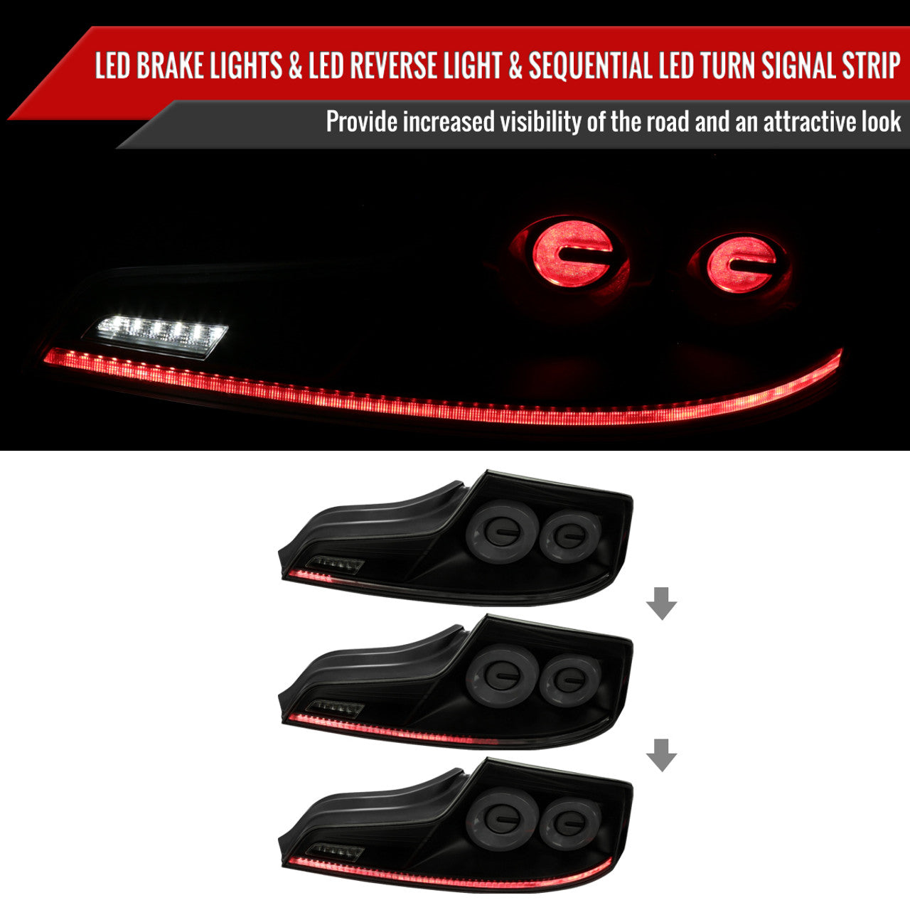 Spec-D G35 Coupe Customizable LED Sequential Halo Tail Lights