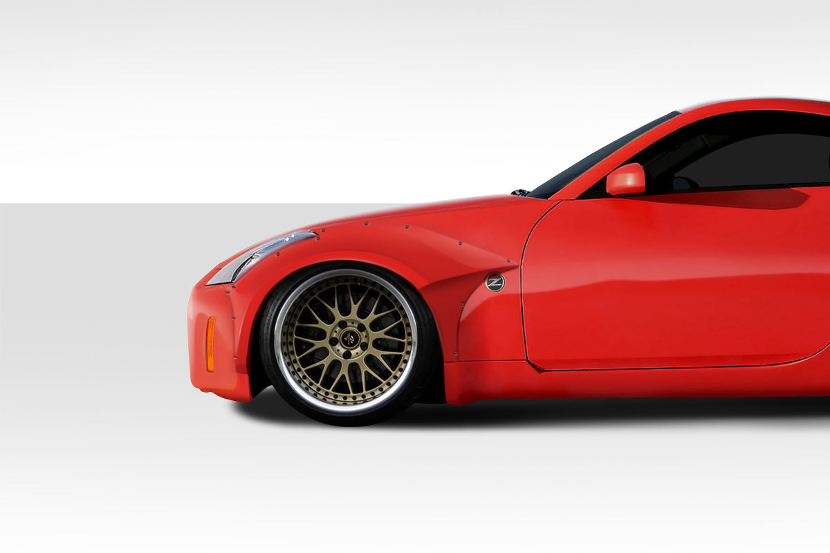 2003-2008 Nissan 350Z Z33 Duraflex Circuit Fender Flares Kit - 4 Piece - Includes Circuit Front Fender Flares (112591), Circuit Rear Fender Flares (112592)