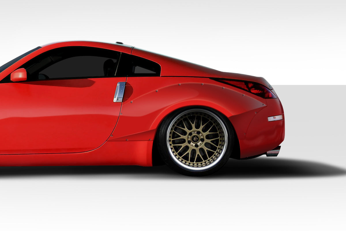 2003-2008 Nissan 350Z Z33 Duraflex Circuit Fender Flares Kit - 4 Piece - Includes Circuit Front Fender Flares (112591), Circuit Rear Fender Flares (112592)