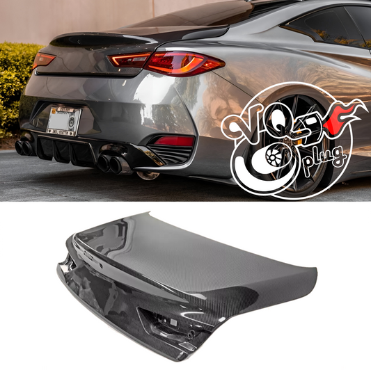 Q60 Coupe VR1 Style Carbon Fiber Trunk | VR30DDTT - Cosmetic, Discount $30, Ebay, Free Shipping, VR30DDTT