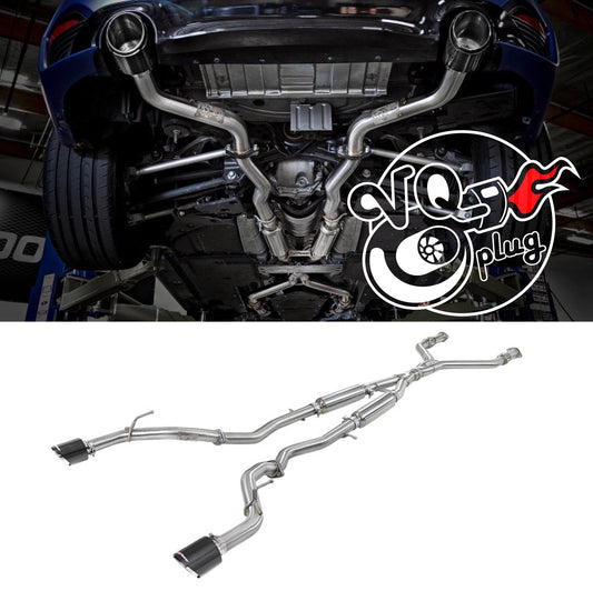 aFe POWER Takeda 2.5in 304 SS CB Exhaust w/ Carbon Fiber Tips 17-19 Infiniti Q60 V6-3.0L (tt)