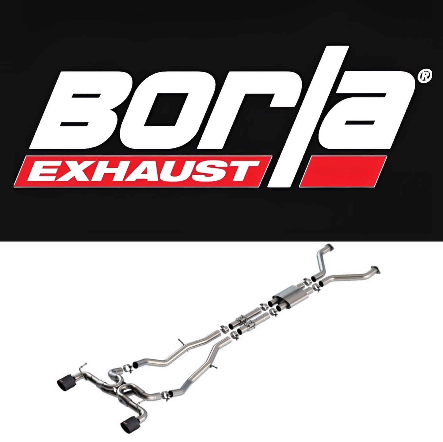 Borla 22-24 Nissan Z 2.5in ATAK Cat Back Exhaust 4.5in Tip - Carbon Fiber Black Anodized