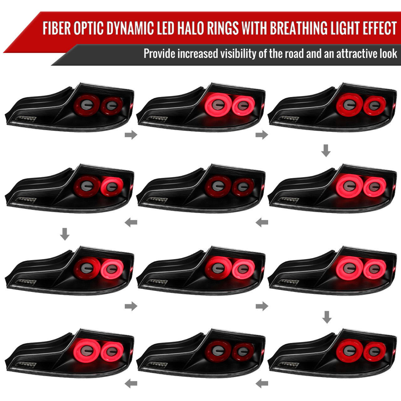 Spec-D G35 Coupe Customizable LED Sequential Halo Tail Lights