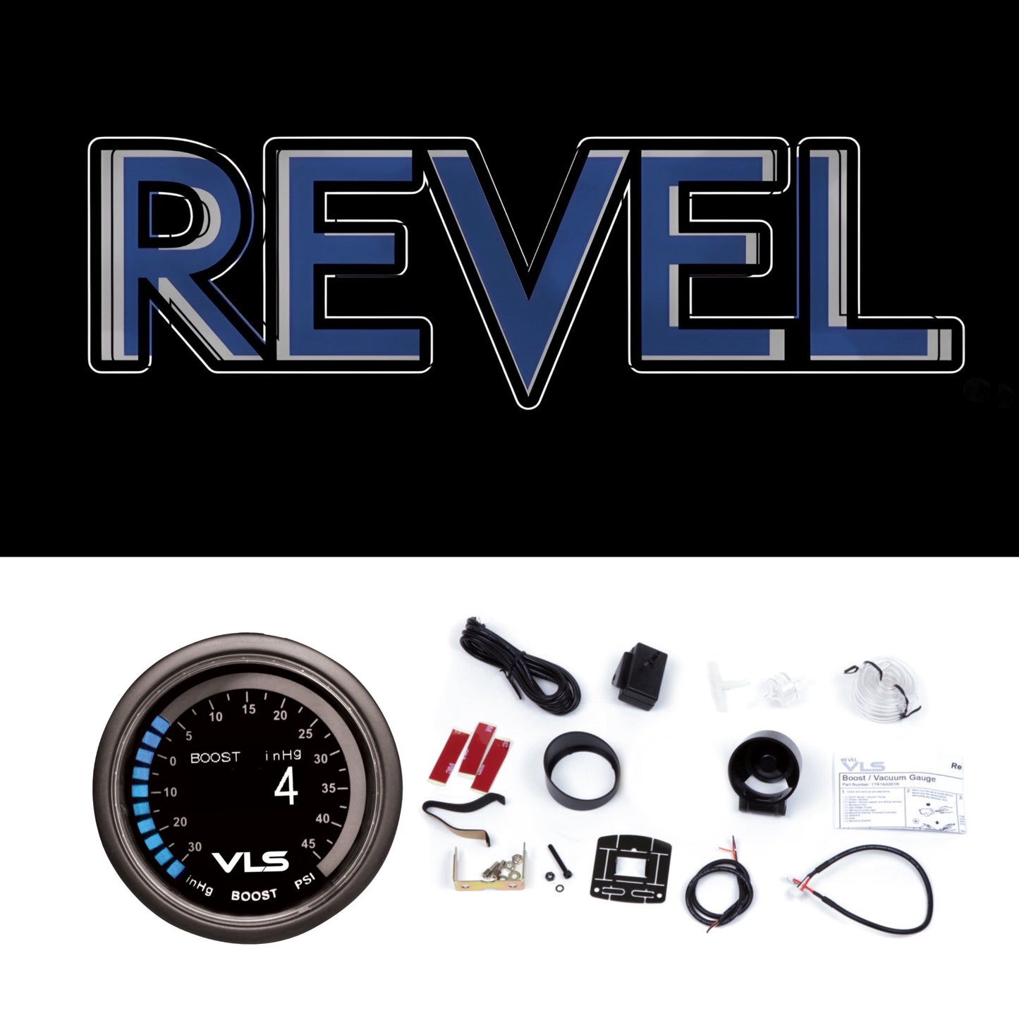 Revel G35/350Z/G37/370Z/Q50/Q60 VLS 52mm 30inHg-45PSI Digital OLED Boost Gauge