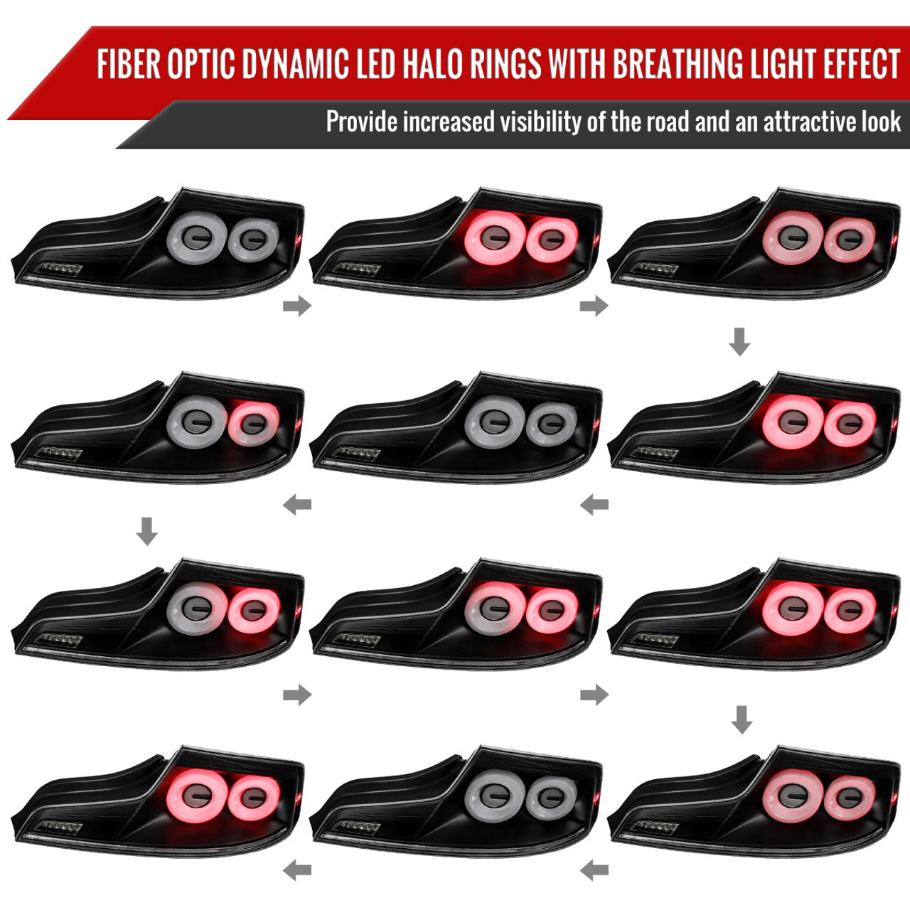 Spec-D G35 Coupe Customizable LED Sequential Halo Tail Lights
