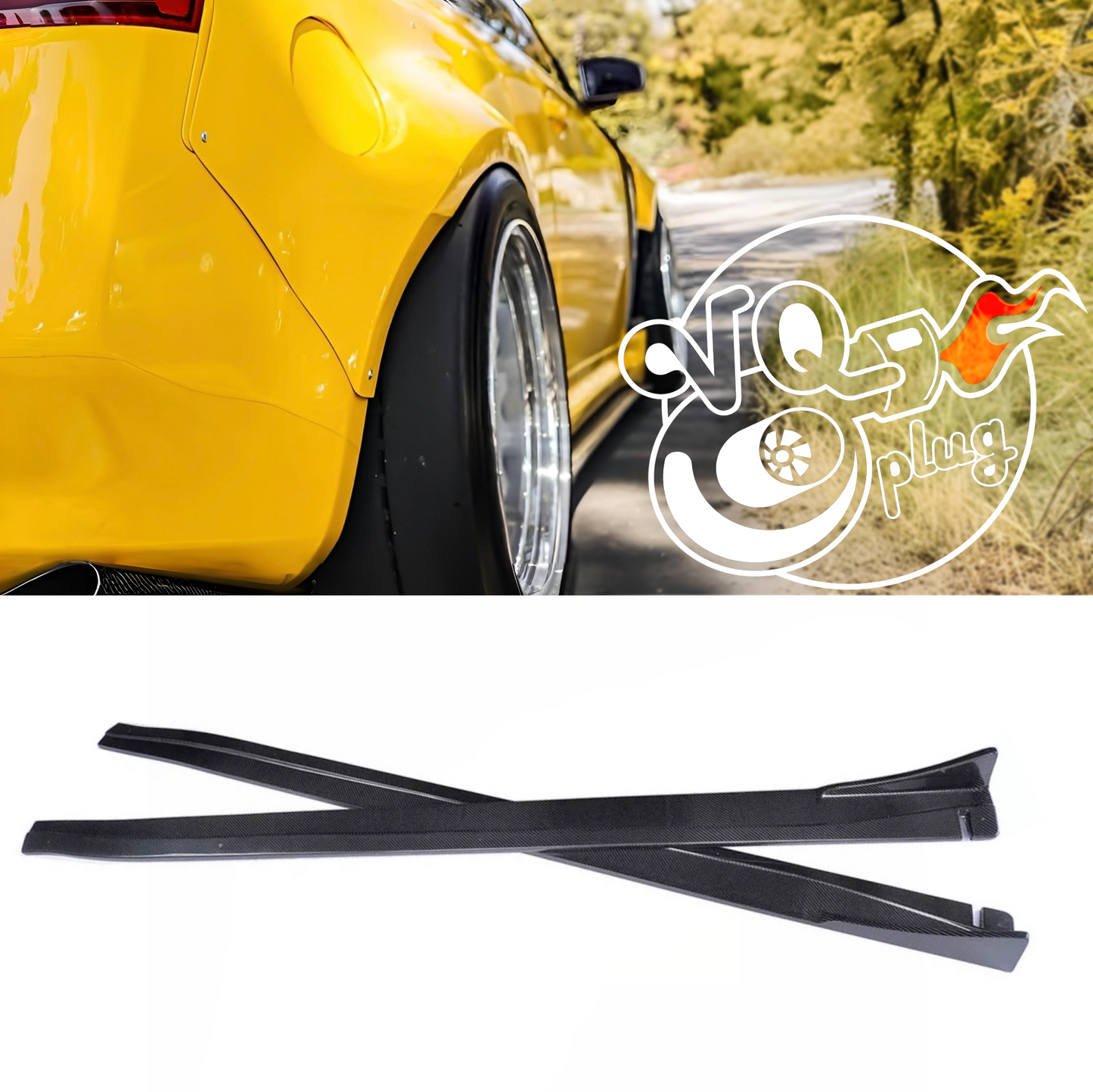 G35 Coupe G1 One Piece Real Carbon Fiber Side Splitters