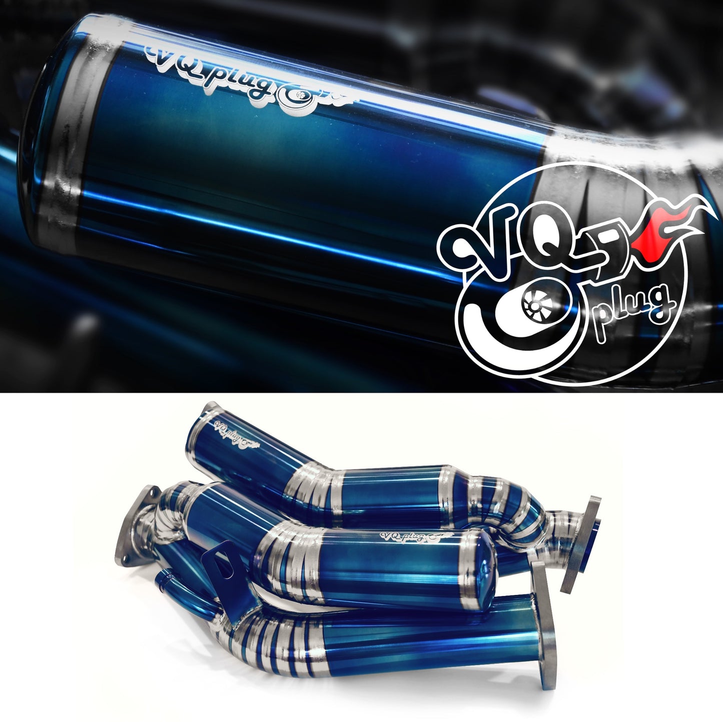 Q50/Q60 VQPlug Ti-Phoon Pipes | Titanium Resonated Test Pipes VQ37VHR - Competition Use, Discount $30, Performance,